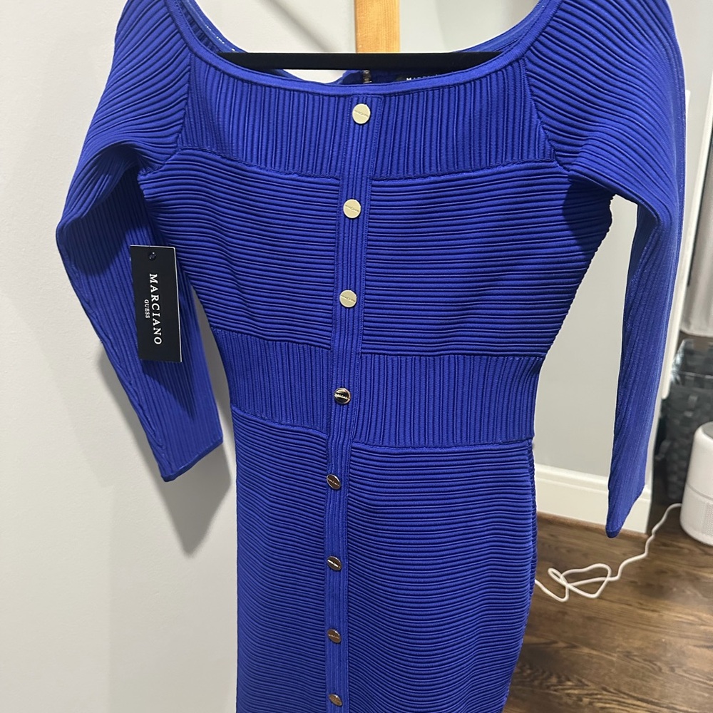 Marciano Royal Blue Long Sleeve Dress